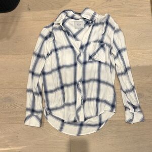 Rails Navy and White Checkered Shirt